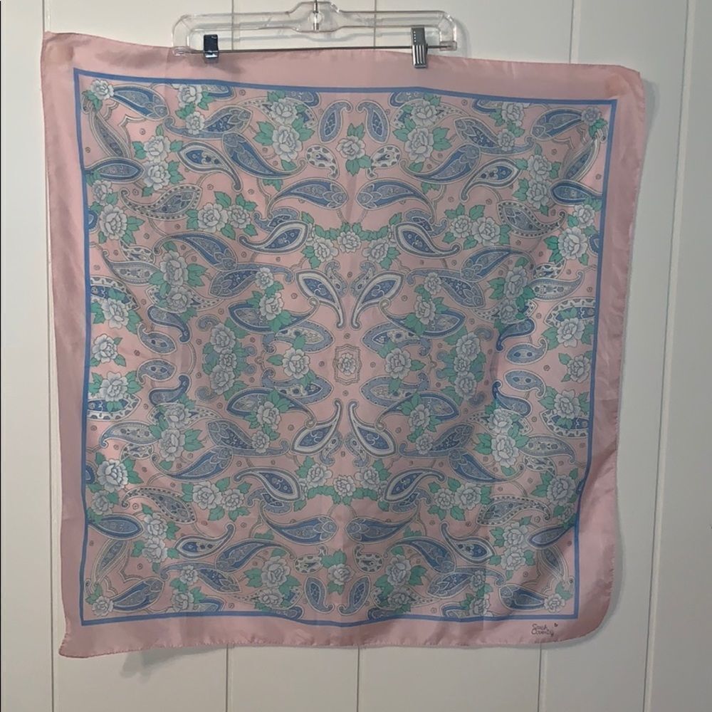 Vtg‎ Sarah Coventry pink paisley polyester scarf